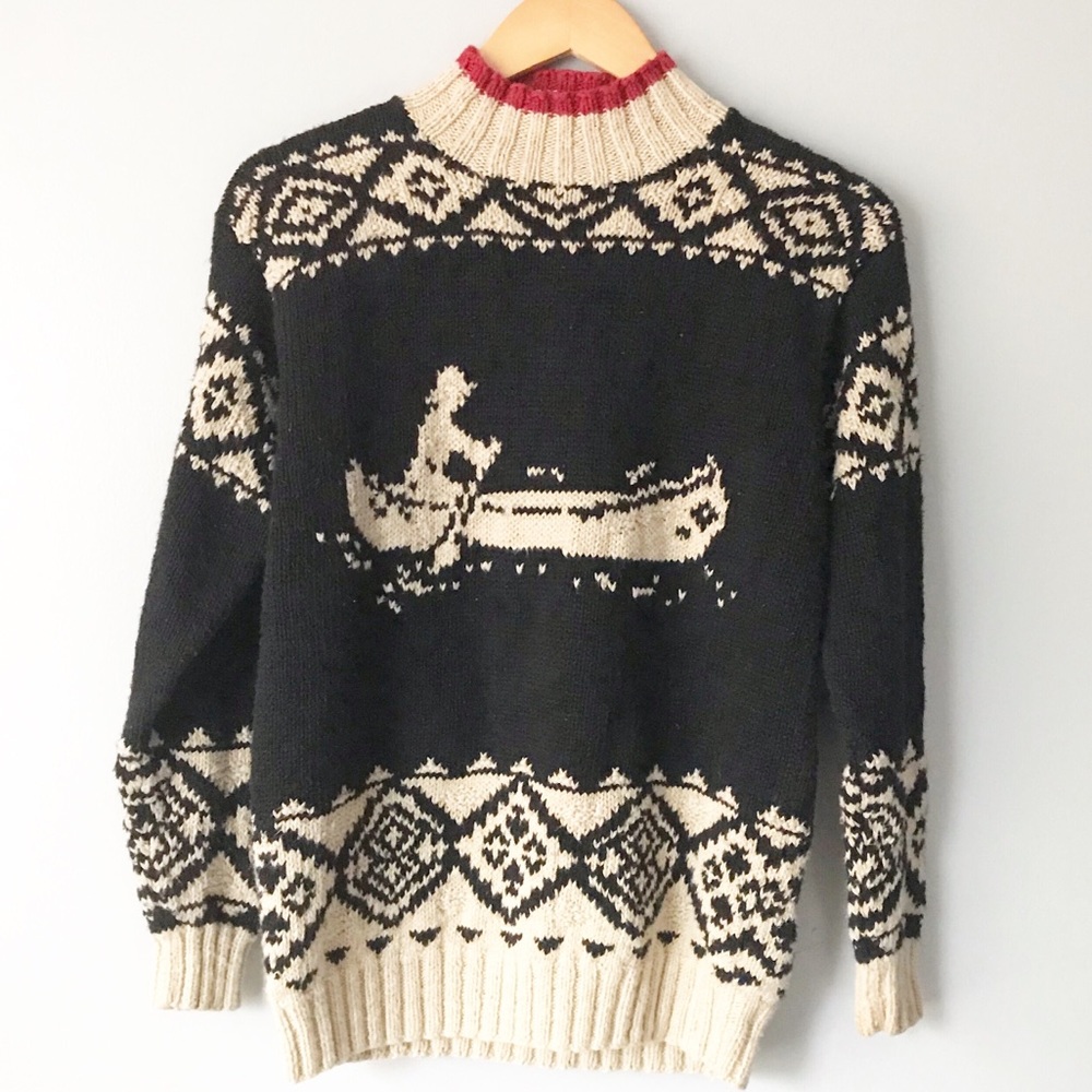 RALPH LAUREN Petite Hand Knit Mock Neck Sweater